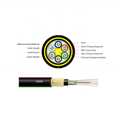 ADSS-vezeloptische kabel enkelmodus enkel / dubbel omhulsel optioneel buitengebruik