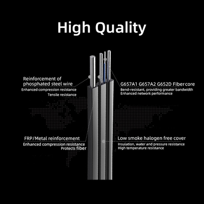 Op maat voor binnen- en buitenruimte 1 2 4 Core Drop Cable Gjyxch Ftth Fiber Optica Cable