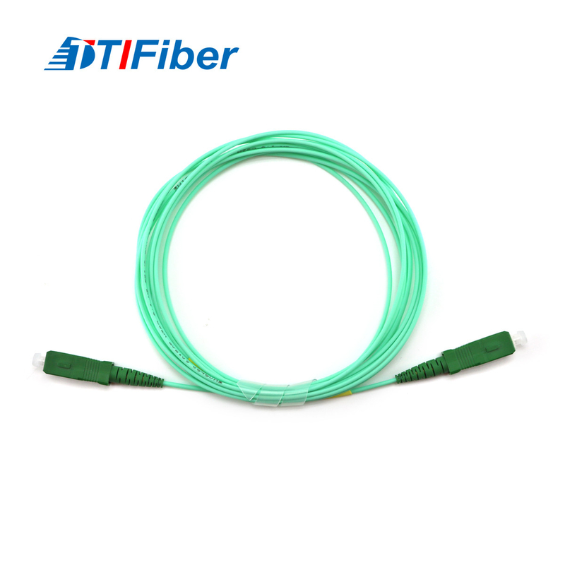 Sc-Apc aan Sc-Apc Aqua Jacket Fiber Optic Patch Koord Simplexverbindingsdraad G652d/G657a
